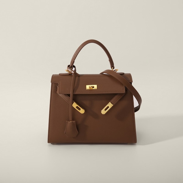 Handgjord Brun Crossbody Väska för Kvinnor 28x11x20 Kaffebrun{EE} Coffee brown Extra large size: 28*11*20