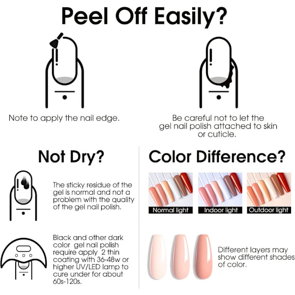 Gel Neglelakk Macaroon Sett 10 Farger Gel Neglelakk UV LED Gel Polish Grønn Oransje Blå Lilla Kit