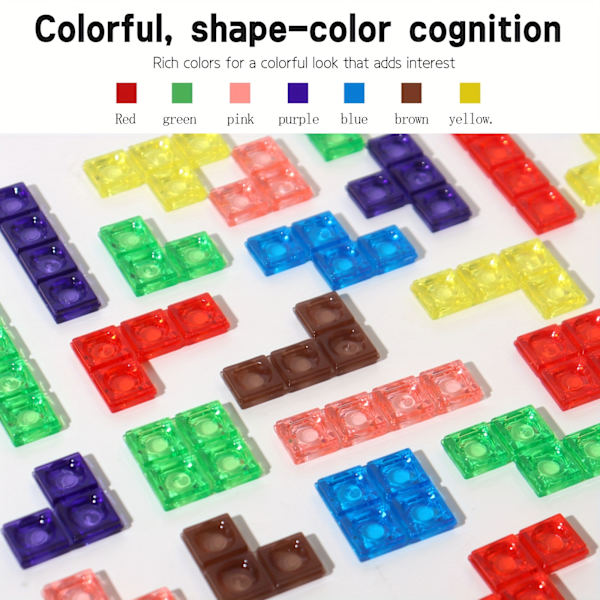 3D-pinottava palikkalaatikko - STEM-nopparakennuspeli Boxed Colored  Blocks