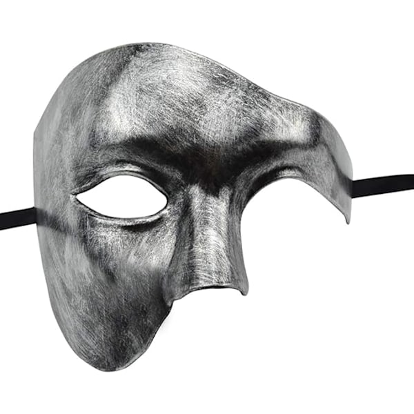 Herremaske Phantom of the Opera Maskerade Maske Halv Maske (Sort)