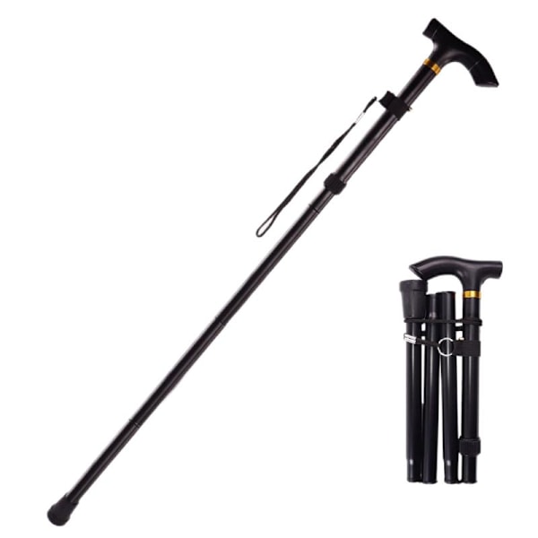 Vandrestave/Trekkingstave/Campingstave Foldbare, Bærbare - Sort