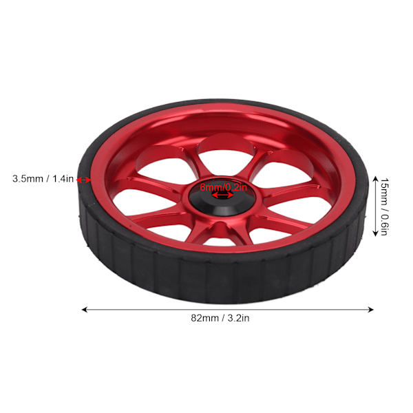 Alumiiniseoksesta valmistettu kokoontaitettava pyörä, kevytpyörä 82mm, levennetty laakeri, kevytpyörä Brompton 3sixty kokoontaitettavaan pyörään, punainen