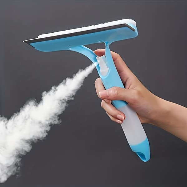 3-i-1 Spegelskrapa med Avtagbar Mikrofiberduk Blue+White