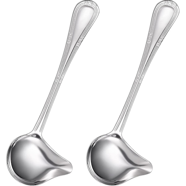 Lille øse sovseske ske 18/10 rustfrit stål sovseske sovseske til ske saucer og sovs (2 stykker)