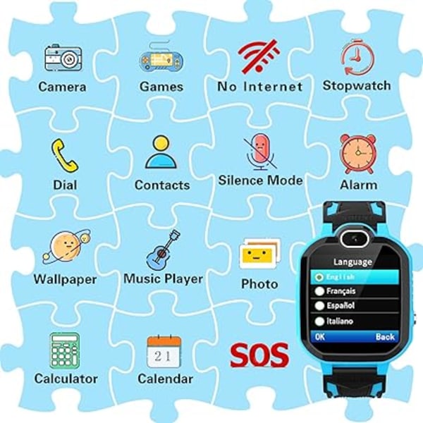 Smartwatch til børn - Legeur med kamera, musikafspiller, skole