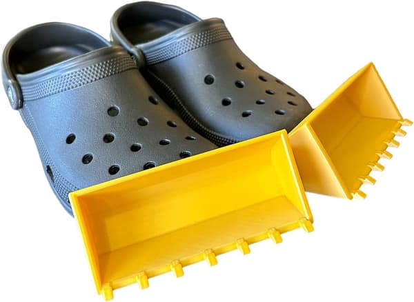 Bulldoser deler (2-pakning), gravemaskintilbehør, snøplogpynt, Crocs - essensielt vintertilbehør