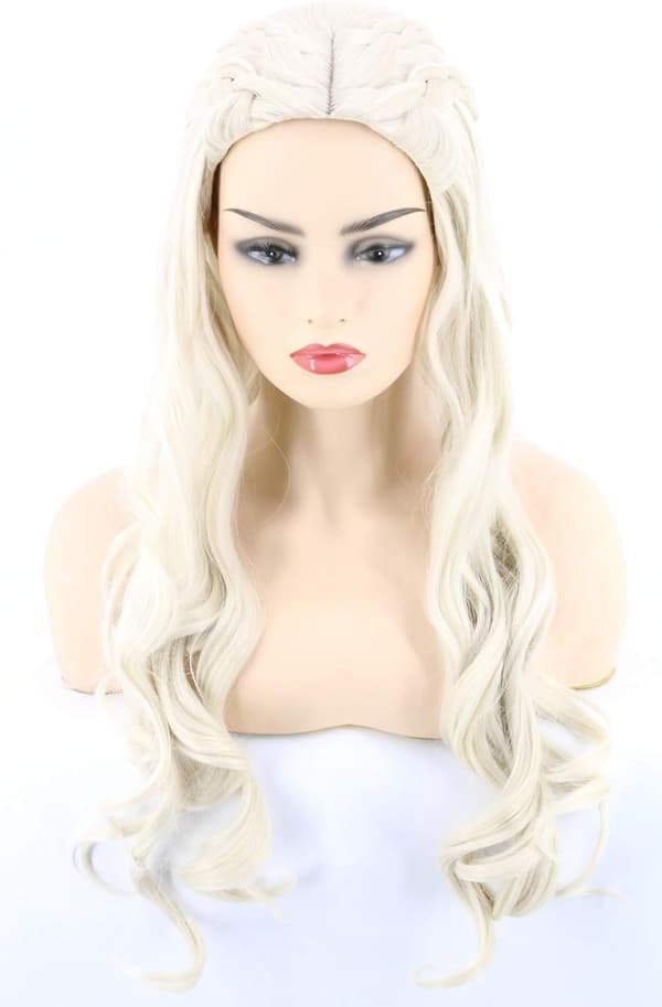 1 st Cosplay Peruk Kvinnor, Daenerys Peruker Lång Lockig Blond Khaleesi W
