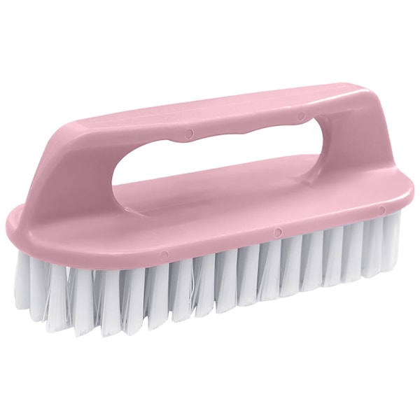Husholdnings plastik vaskebørste rengøringsbørste hård børste multifunktionel vask børste sko børste tøjvaskebørste (Pink)