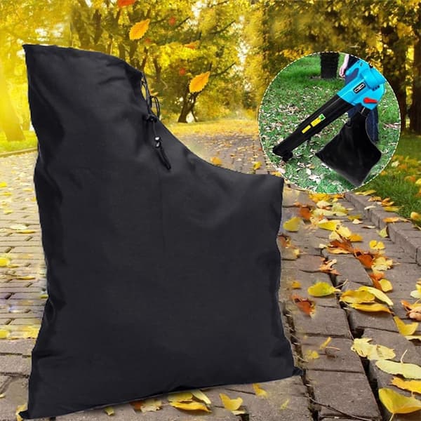 Løvsugerpose - 44x60cm Opsamlingspose med Ventilationshuller - Vandtæt Haveaffaldspose til Løvblæser og Kompostkværn Black