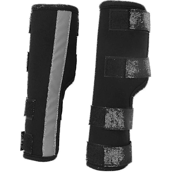 Dog Foreleg Braces Canine Paw Pet Knee Pads for Dogs Elbow Pads with Reflective Straps (Black M) - Ya01