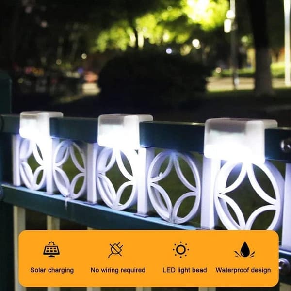 4-pack White LED Solar Lights - Waterproof Outdoor Lights for Steps and Walkway Vit Vitt ljus, 4 st