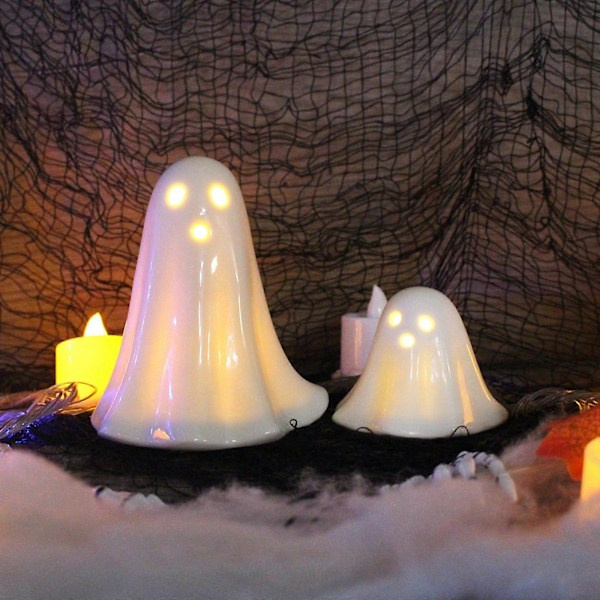 Halloween Slik Sødt Spøgelse Natlampe Ornament Sæt Halloween Hjem Skrivebord Sjov Dekoration Keramisk Håndværk