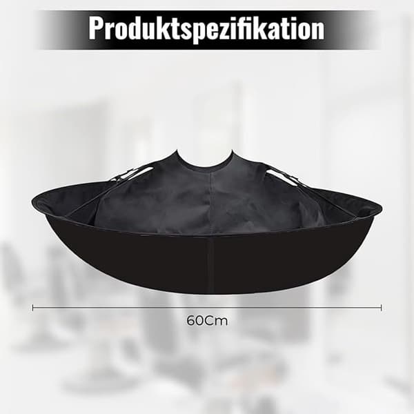 Hårklippekappe - Sort Vandtæt Barberkappe til Voksne - Sammenfoldelig Frisørkappe til Hårfarvning