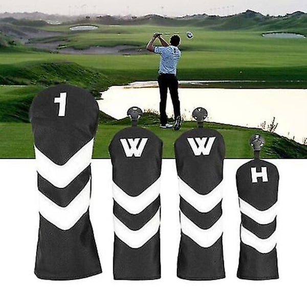 Golf Wood Head Covers Set Driver Fairway Woods Headcovers Hybrid Ut Headcovers--