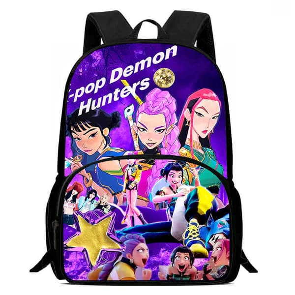 K-Pop Demon Hunter -reppu eväsrasiolla ja penaalilla kouluun 3PCWKH0010