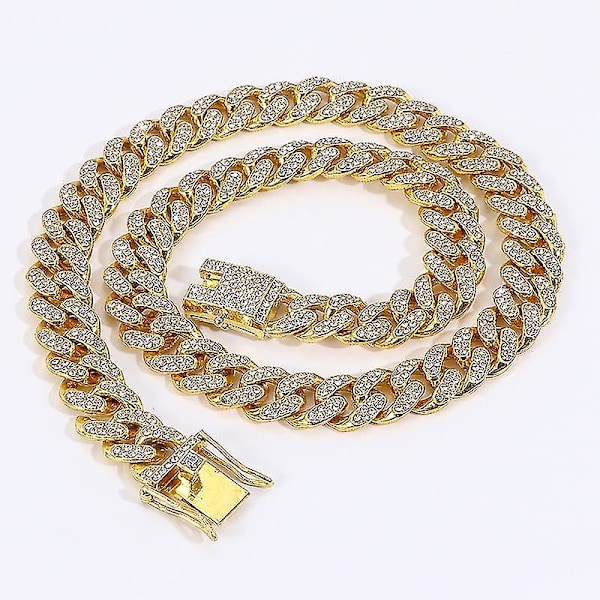 Cubanske Led Kæder Mænd Iced Out Miami Cubanske Kæder Halskæde Sølv/Guld Bling Diamant Hip Hop Smykker Til Kvinder gold
