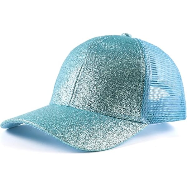 Girls Glitter Baseball Cap Kids Adjustable Ponytail Hat Toddler Summer Mesh Trucker Hats