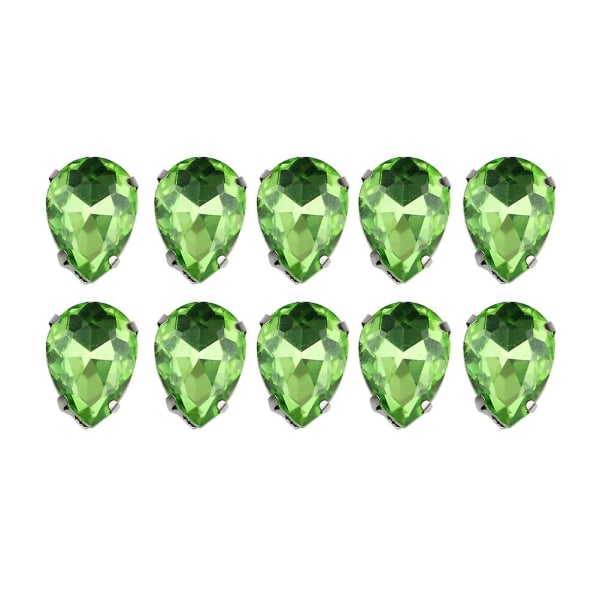 50pcs Circle Beads Flatback Rhinestones Flatback Charms Crafts Crystal Flatback Gems Flatback Crystal Gems Teardrop Garment (50pcs, Green)