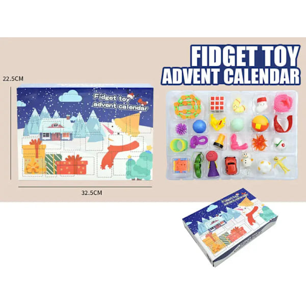 Fidget Kalender Adventslegetøj Julelegetøj Jule Nedtællingskalender DIY Charm Armbåndsfremstillingskit Gave Sanse Legetøj til Børn B02