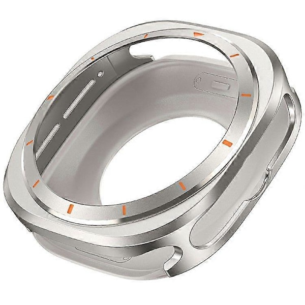 Skyddsfodral för Samsung Galaxy Watch Ultra 47mm, Klockram i aluminium PC{ee】 Titanium Orange