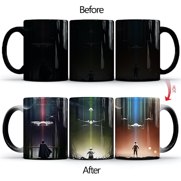 Darth Vader Fargeskiftende Krus Keramisk Kaffekrus Termisk Tekopp Nyhet Gave
