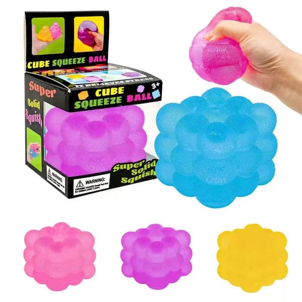 Needoh Slow Rebound Stress Relief Cube Squeeze Toy, Teksturert Sensorisk Fidget for Angstlindring og Fokus tilfeldig 1 stk