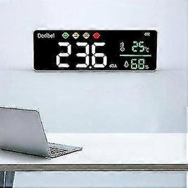 Digitalt desibel lydmåler DM1306D Smart støydetektor med temperatur- og fuktighetsovervåking 30-130dB