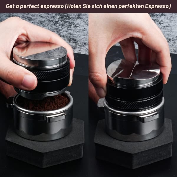 Espressomaskin och kaffedispenser 53 mm, doseringstratt kaffeaccessoarer set för 54 mm salvia portafilter (1 st, silver)