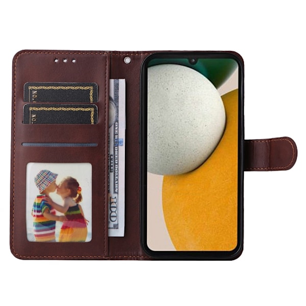 SKALO Samsung A15 5G PU-Läder Plånboksfodral - Flera färger Brown Brun
