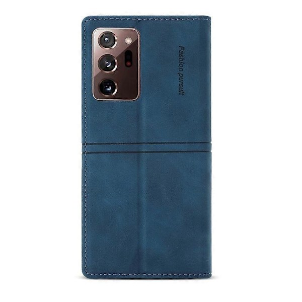 Samsung Galaxy Note20 Ultra Dream magneettinen imukuppi, vaakasuora, keinonahkainen suojakotelo pidikkeellä, korttipaikalla ja lompakolla{EE} Blue