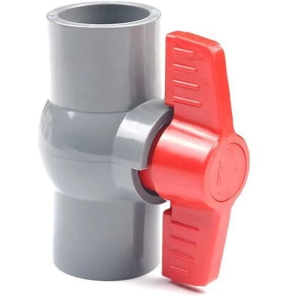 2 stk. 40 mm PVC-kugleventil, U-PVC-plastvandhaner Lige