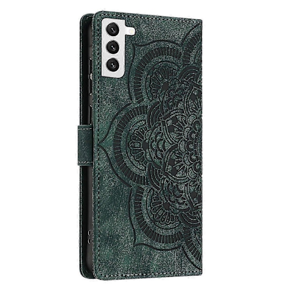 Frostat Läderfodral för Mandala Emed Retro Telefon Gree{ee} Green For Samsung Galaxy S22 5G