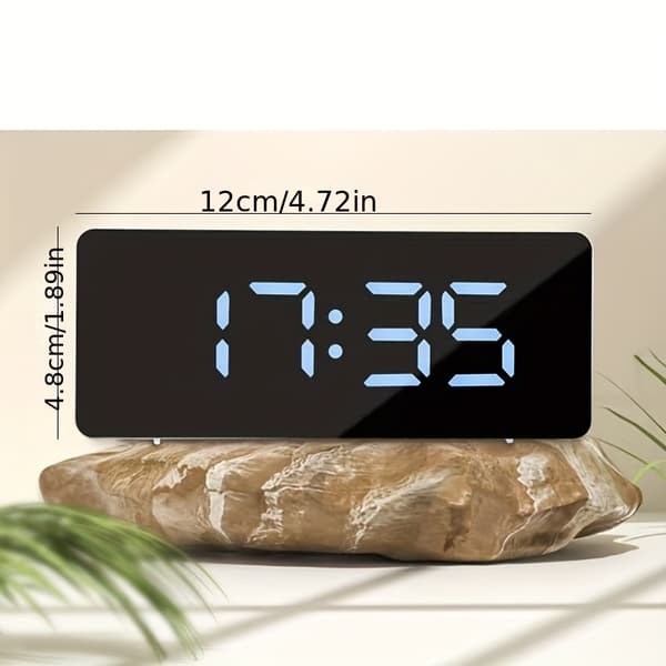 1 st Digital Väckarklocka för Sovrum | Driven, Stor Display, Temperatur- och Timerfunktioner, Justerbar Ljusstyrka, Multi-läge, Idealisk för Kontor, Hem Pink
