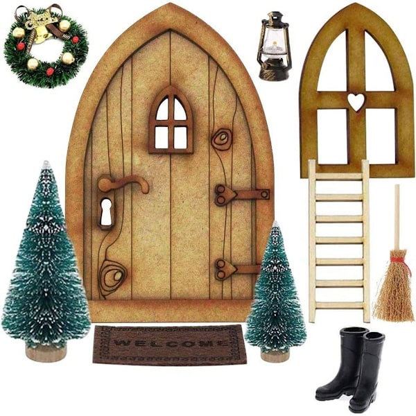 Jultomtens dörr julset, Tomtedörr Nissedörr med tillbehör, Hus KLB{EE}