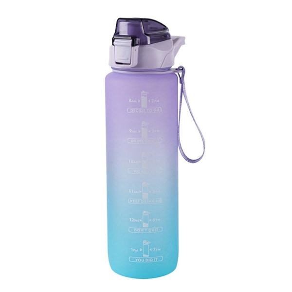 Sport 1000ml Vattenflaska med Sugrör för Utomhusresor - Perfet Purple