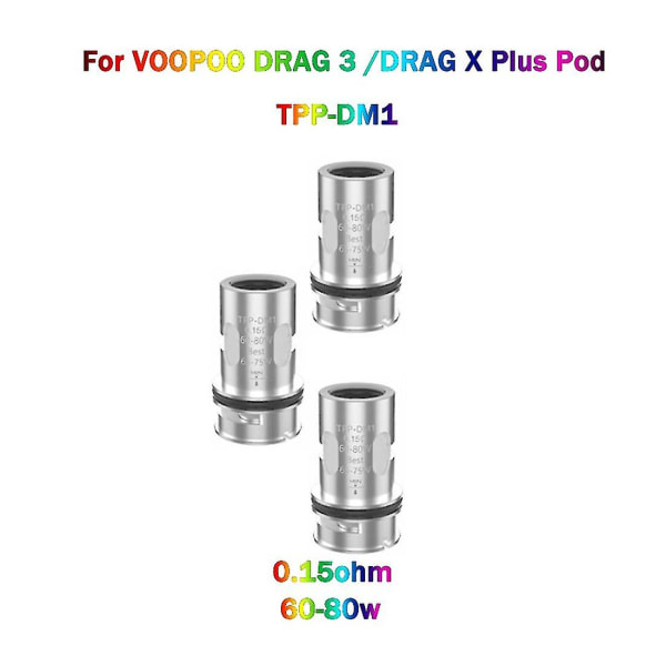 3st Tpp Dm1 Mesh Coils 0,15ohm Resistance Dl Coil 60-80w För Drag 3 Drag X Plus Drag XS Pro Pod M