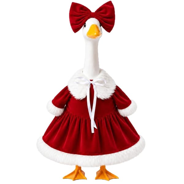 Julehavepynt 23 tommer gåsekostume hjort snemand udendørs havepynt Winter Red Snowflake