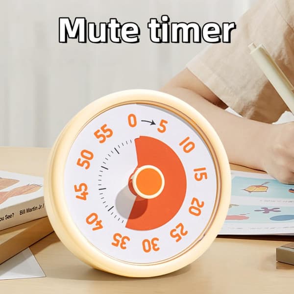 Visuell Timer för Barn 60 Minuter Nedräkningstimer Klassrum Kontor Kök Tyst Tidshantering Grön Gul 11x5x11cm 2-pack