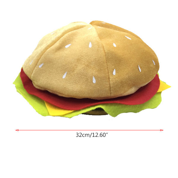 Vuxna Barn Rolig Snabbmat Fancy Hatt Hamburger Cheeseburger Formad Karneval Halloween Jul Party Utklädnad Kostym
