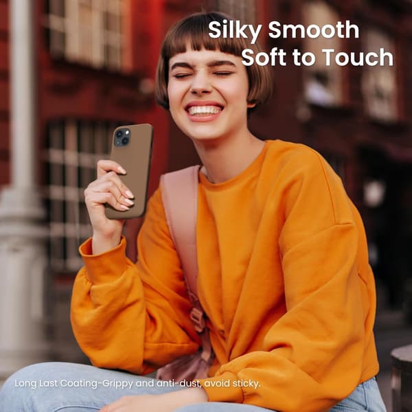 iPhone 13 Case, Liquid Silicone Case for 6.1 inch iPhone 13, Ultra-thin Case, Full Coverage Shockproof Protective Soft Case Chocolate