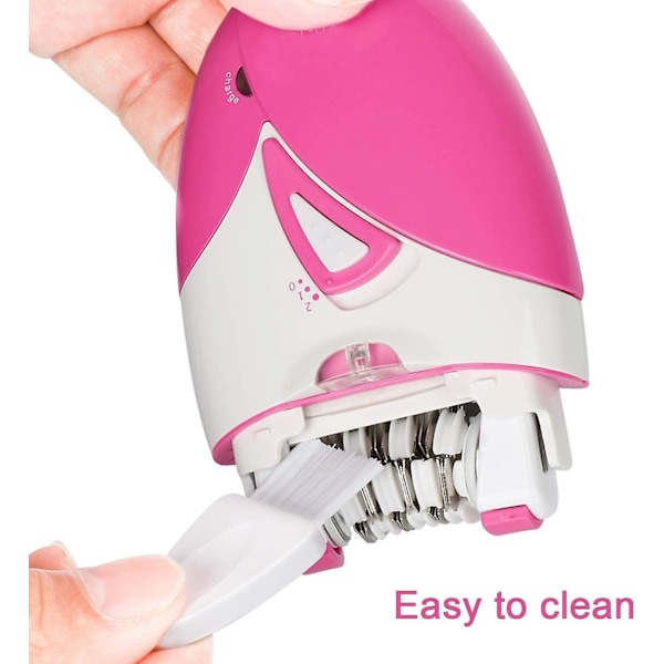 Elektrisk epilator for kvinner med LED-lys - trådløs epilator for ben, armer og ansikt for kvinner