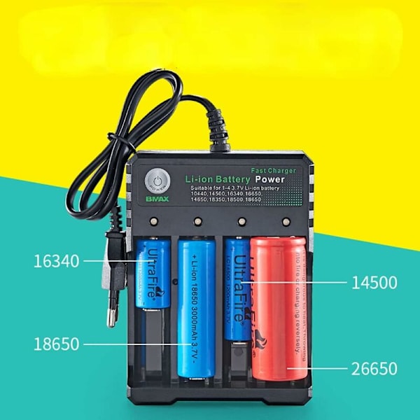 Universal Smart Batterioplader til 18650 18500 18350 17670 17500 16340 14500 10440 20700 21700 22650 26650 3.7V Li-Ion NI-MH - AAA AA. Oplader