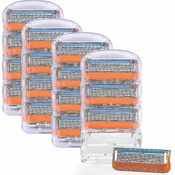 16-pack rakbladspåfyllningar för män för Gillette rakhyvel, Gillette Fusion 5-lagers rakbladskassetter Kompatibla mäns vård