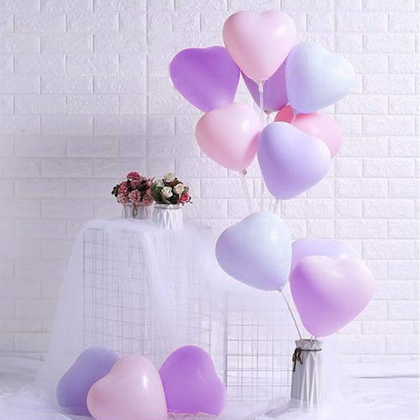 Alla hjärtans dag Ballonger 50 st Hjärta Ballonger 10 tum Ballonger för Bröllopsdekoration Födelsedag eller Jubileumsdekoration
