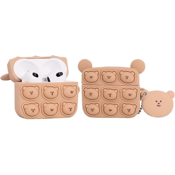 Passar Airpods 3:e generationen 2021, Silikon Tecknad Sött Fodral Skyddande Stöttåligt Skal för Airpods 3 Pudding{hh] Pudding standard