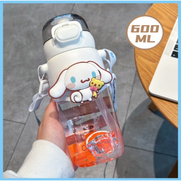 600ml Anime Pillimuki Kawaii Kuromi Cinnamoroll Melody Lasten Vesipullo Urheilu Tee Kahvikupit Keittiötarvikkeet Tyttöjen Lahjat Cinnamoroll