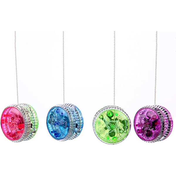 LED-belyst jojo for barn, nybegynnerjojo for barn, responsiv kulelagerjojo, 4-pakning