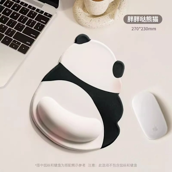 Rosa Panda Musmatta Handledsstöd Flickor Söt Halkfri Dator Kontor Högkvalitativ Silikon Tangentbord Handstöd Handled Lucky Panda-Set