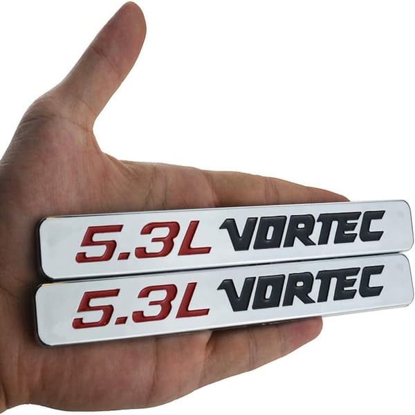 2 stk. 5.3L VORTEC Panseremblem 3D Bokstav Logo Bilmotor Merke