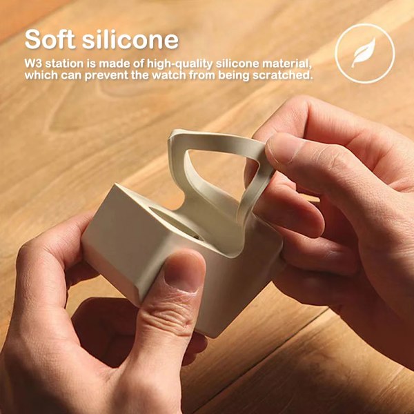Til Apple Watch 7 6 5 4 iWatch 3 2 1 Silikone Stand Opladningsdock Holder Retro Computer Mønster Natbords Holder Beslag Base blue